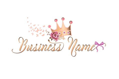 Custom Logo Design Pink Gold Logo Premade Logo Design Etsy Girly