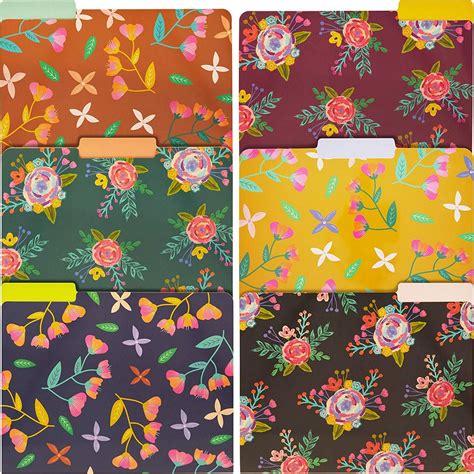 Paper Junkie 12 Pack Vintage Floral File Folders Letter Size 6