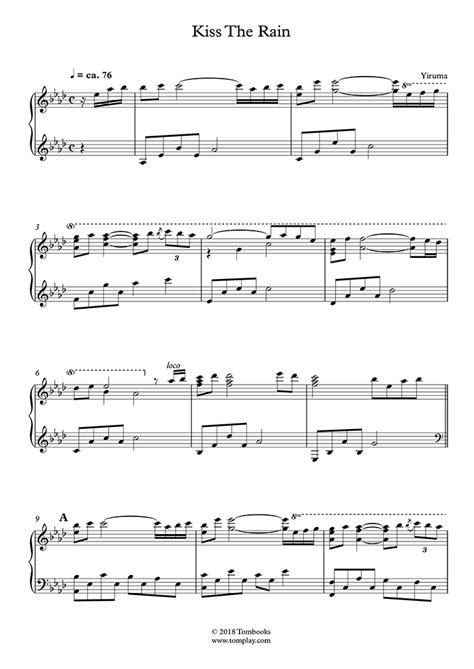 Partitura para piano kiss the rain yiruma las notas de nana. Kiss the Rain Piano Sheet Music I Yiruma
