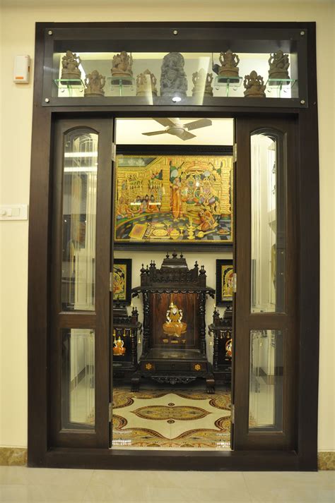 Pooja Room Door Designs With Glass And Wood