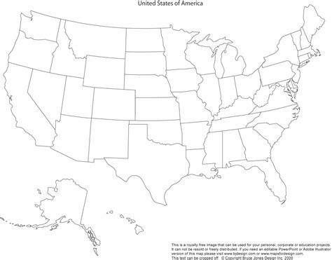 50 states map blank printable
