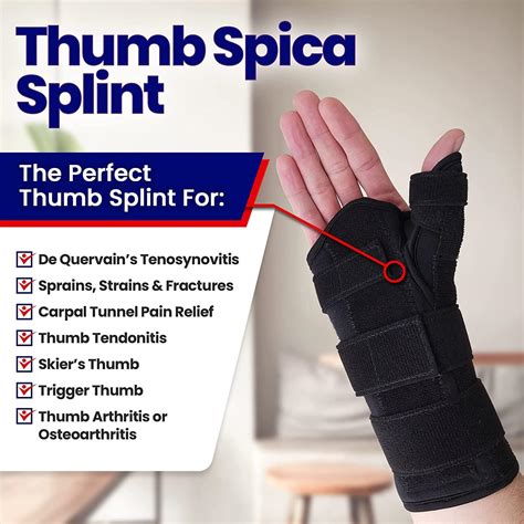 Thumb Wrist Tendonitis Spica Splint For De Quervains Tenosynovitis