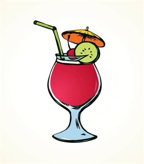 Als je kindje overstapt van de fles naar een drinkbeker, wil je graag dat hij of zij op de juiste manier leert drinken. Cocktail. Vector tekening — Stockvector © Marinka #184729146
