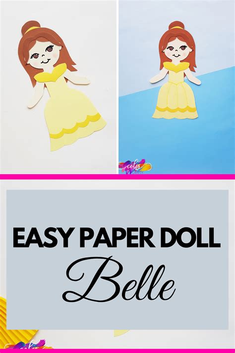 Disney Princess Belle Paper Doll Craft Color Me Crafty