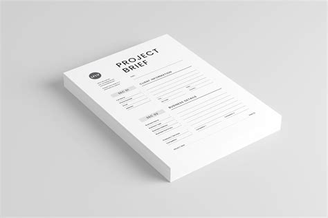 Project Brief Template Microsoft Word And Adobe Indesign Etsy