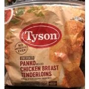 Marinated with up to eight percent seasoned chicken broth to enhance flavor and tenderness. Tyson Chicken Breast Tenderloins, Panko Breaded: Calories ...