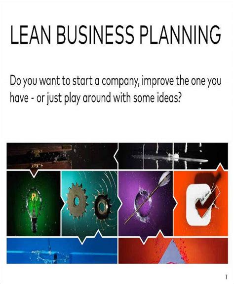 Lean Startup Business Plan Template Free