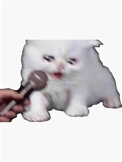 Pegatina Meme Gato Llorando Gato Llorando Con Micrófono Uwu De