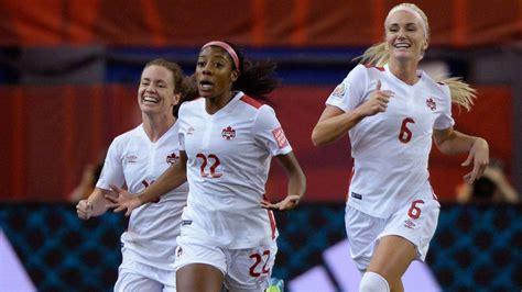 What is this message about? Ashley Lawrence (22) off to celebrate her goal against ...