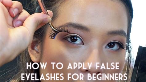 how to apply false eyelashes for beginners youtube