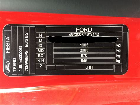 Which Letters Are For The Paint Code Ford Fiesta 2020 Ford