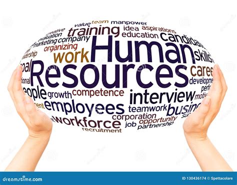 Human Resources Word Cloud Hand Sphere Concept Stock Illustration