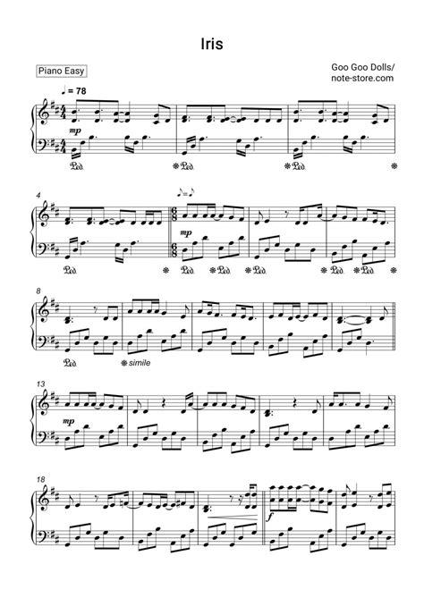 See realtime chords on guitar, piano and ukulele as you are listening the song. Goo Goo Dolls - Iris sheet music for piano download ...