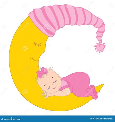 Baby Girl Sleeping Clip Art