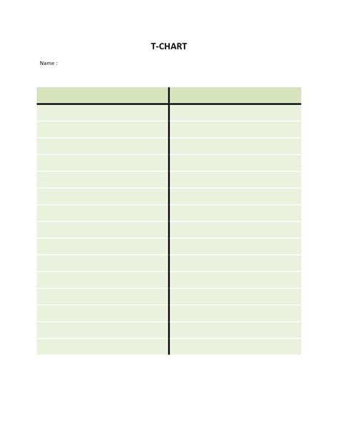 T Chart Template