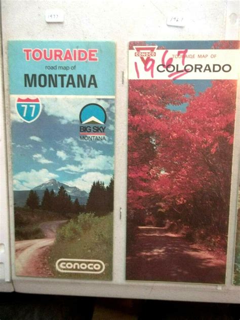 Lot Of 4 Vintage Conoco Gas Station Travel Road Maps 1960s And 1970s