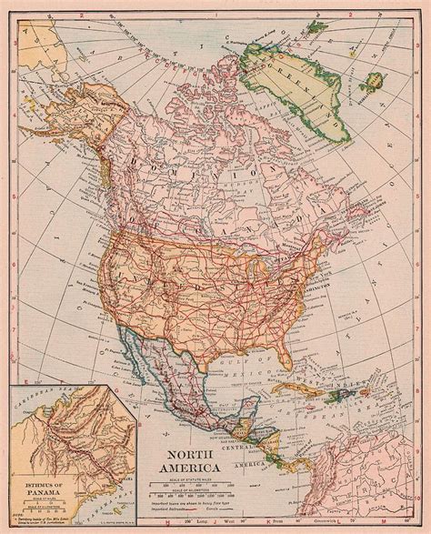 Old 1920s United States Map Drawing By Joshua Hullender