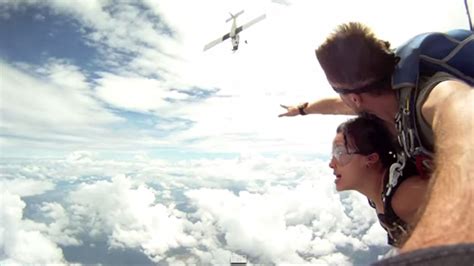 Harrowing Moment When Plane Nearly Collides With Skydivers Mid Air