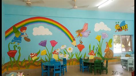 Wall Painting Ideas For Kids Nursery School Youtube