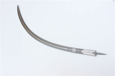 Handmade Damascus Steel Shamshir Sword Blank Blade With Silver Etsy