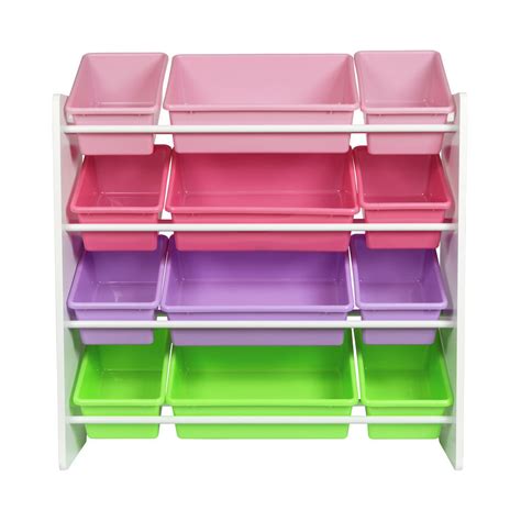 Honey Can Do Kids Toy Storage Organizer With Plastic Bins Natural