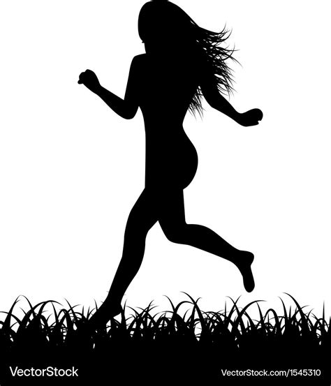 Running Woman Side View Vector Silhouette Stock Vector By Msanca