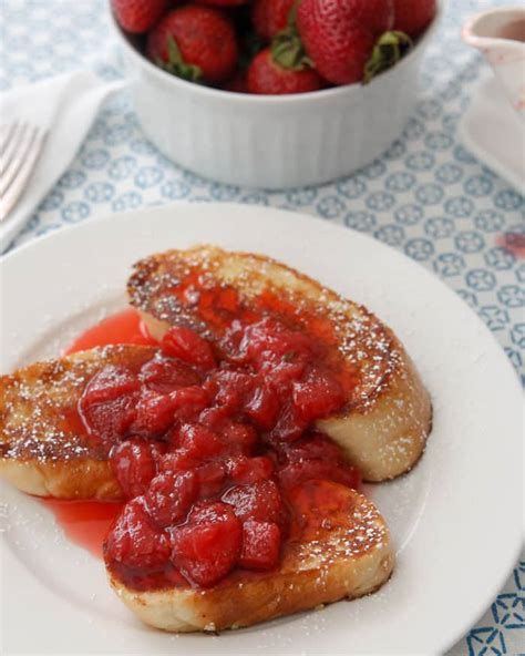 Vanilla French Toast With Strawberry Syrup Chocolate