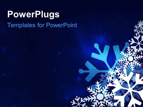 Powerpoint Template Christmas Festive Blue Background With Snowflakes