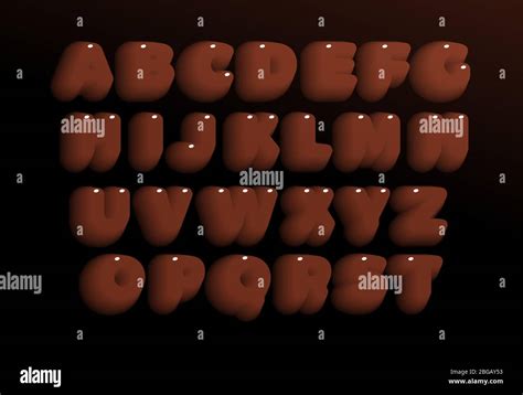 3d Chocolate Letters Set Brown Heavy Bold Style Alphabet Sweet Candy