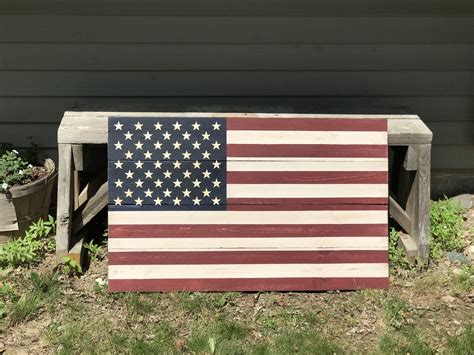 Wooden American Flag Outdoor Decor