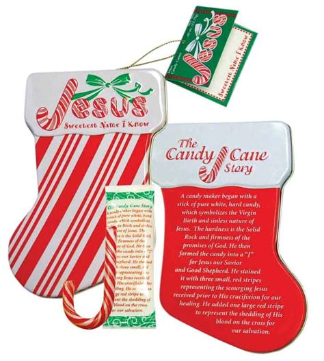 This Jesus Sweetest Name I Know Embossed Stocking Shaped Tin Can Be