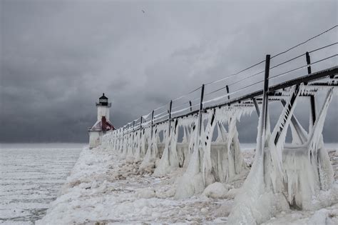 Fierce Winter Storms Cause Surreal Ice Formations In Michigan