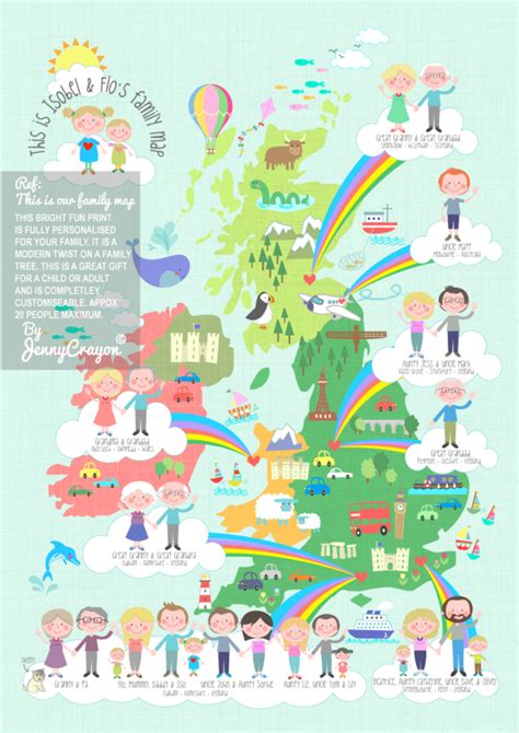 With same day you can make your loved ones' birthday special by sending birthday gifts to uk from igp.com. Jenny Crayon's personalised family tree map | Personalised ...