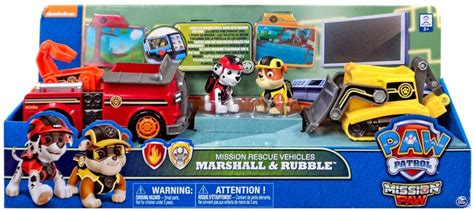 Paw Patrol Mission Paw Mission Rescue Marshall Rubble Exclusive Vehicle