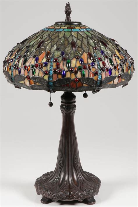 Sold At Auction A Dale Tiffany Dragonfly Lamp