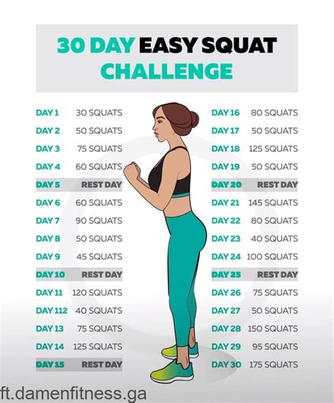 30 Tage Easy Squat Challenge Fun Workouts Workout Challenge Workout