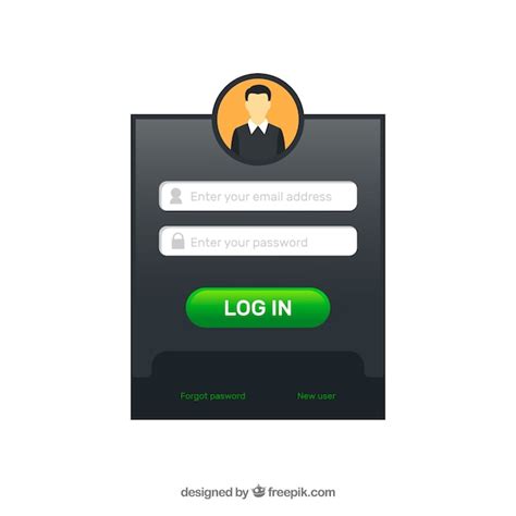 Free Vector Login Form Design With Avatar