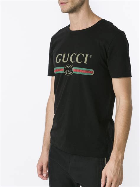 Gucci Washed T Shirt With Print In Black For Men Lyst