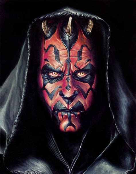 Social Filter Darth Maul Star Wars Traditional Portrait Painting
