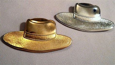 Hat Broochespins Set 1 Ea Gold And Silver Western Fashion Etsy