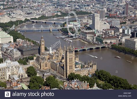 Aerial View Of The Houses Of Parliament London Eye And