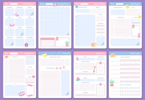 Cute Planner Templates Weekly Monthly And Yearly Planners To Do Lis