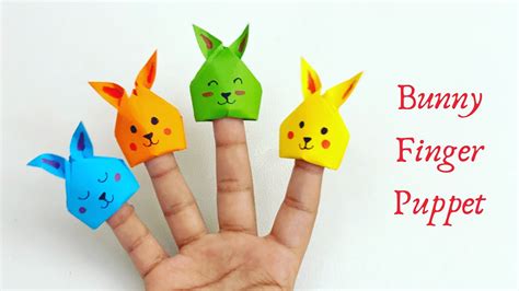 Diy Bunny Finger Puppet Origami Bunny Pencil Topper Origami Craft