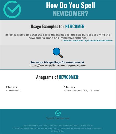 Correct Spelling For Newcomer Infographic