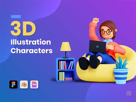 3d Characters Illustration Flat Icons