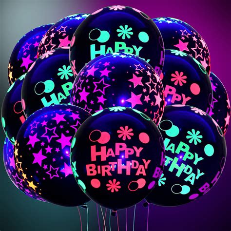 Buy Wettarn 50 Pieces 12 Inch Neon Glow Balloons Blacklight Reactive