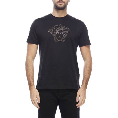 T Shirt Men Versace T Shirt Versace Men Black T Shirt Versace A77532 A201952 Giglio Uk