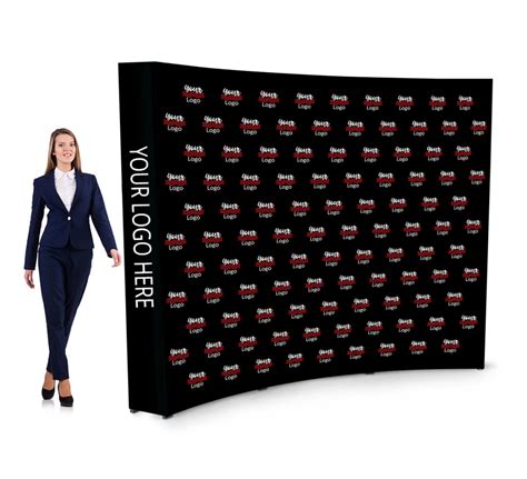 Bannerbuzz 10 Ft X 8 Ft Step And Repeat Fabric Pop Up Curved Display