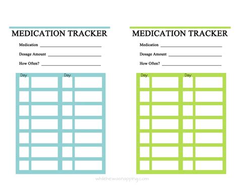 Exclusive Free Medication Charts Printable