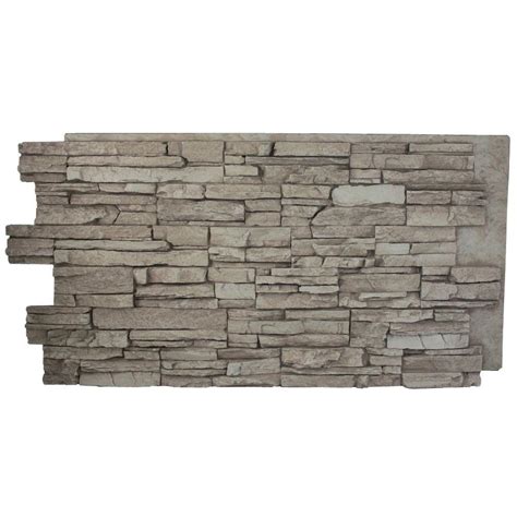 Creamy Beige Stone Brick Panel Stack Faux Indoor Outdoor